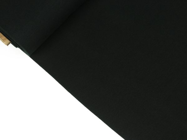 Reststück 54cm - Glatte Bündchenware Heike schwarz Online-Verkauf