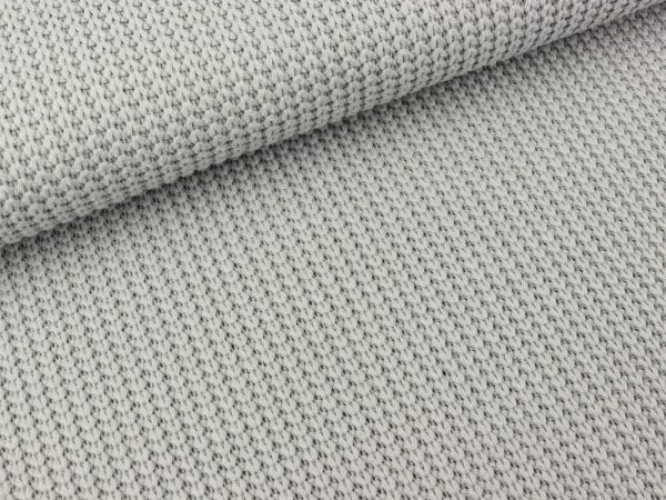 Reststück 66cm - Strickstoff Cable Grobstrick gerippt hellgrau uni Online-Verkauf