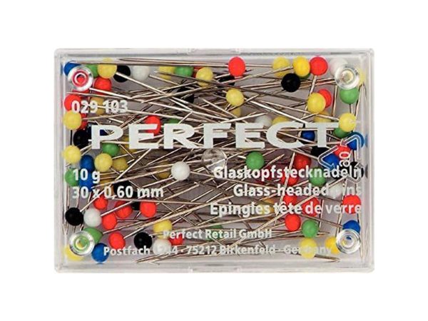 Prym 029103 Glaskopfstecknadeln 30 x 0,60mm - silber, bunt - 1 Dose, 10g Online-Verkauf