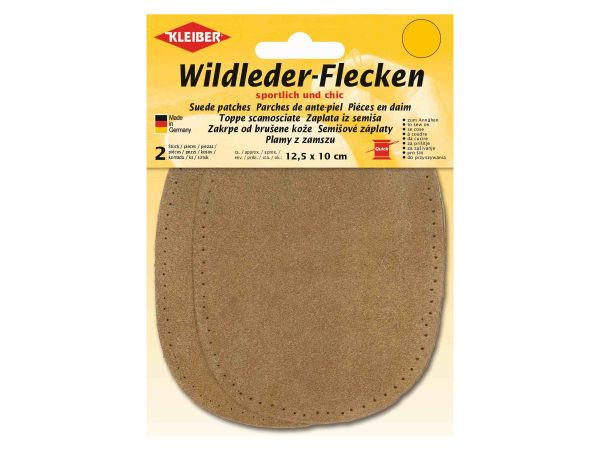 Kleiber 85506 Wildleder-Flecken zum Annähen aus Echtleder braun - ca. 12,5cm x 10cm - 2 Stück Online