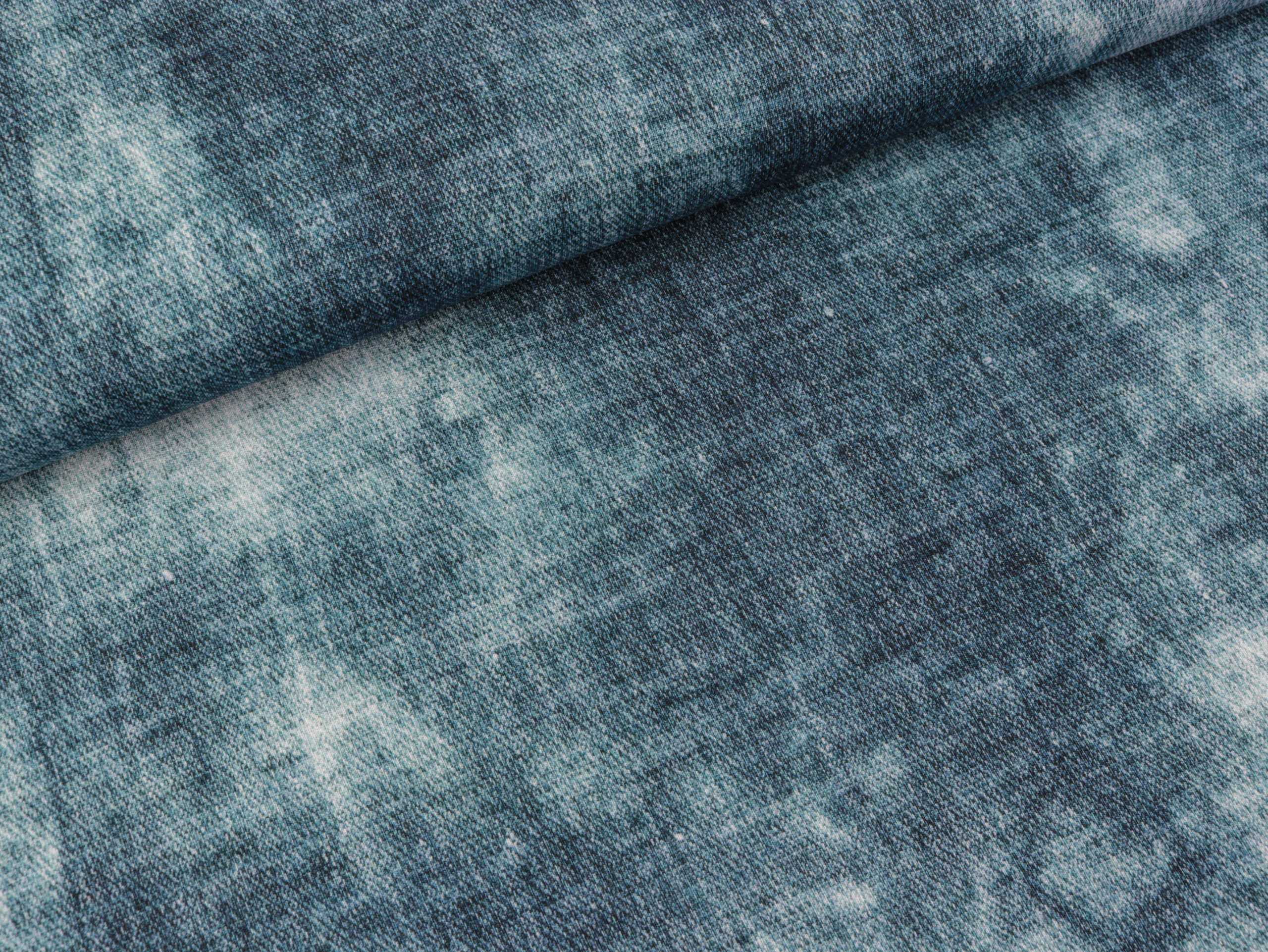Reststück 41cm – Viskosejersey Phinchen Batikoptik jeansblau Online-Verkauf