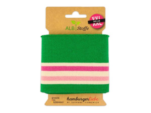 Cuff Me College AL LAGO Bündchen verde erba-meringa-ortensia-rosa scuro Schn?ppchen