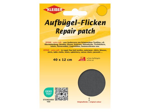 Kleiber 32001 Aufbügel-Flicken ZEPHIR Großpackung - extra soft - dunkelgrau - 40cm x 12cm Online-Schn?ppchen